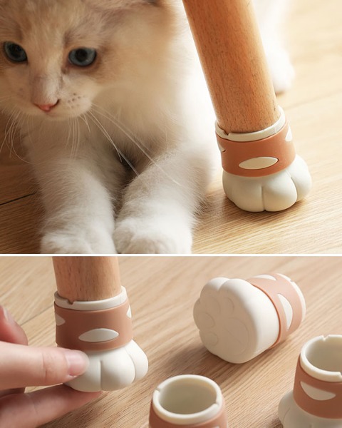 시모야마 실리콘 고양이발 의자다리커버 4P세트 / H4952